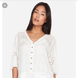 Johnny Was Pete&Greta Eyelet Tee White Cream